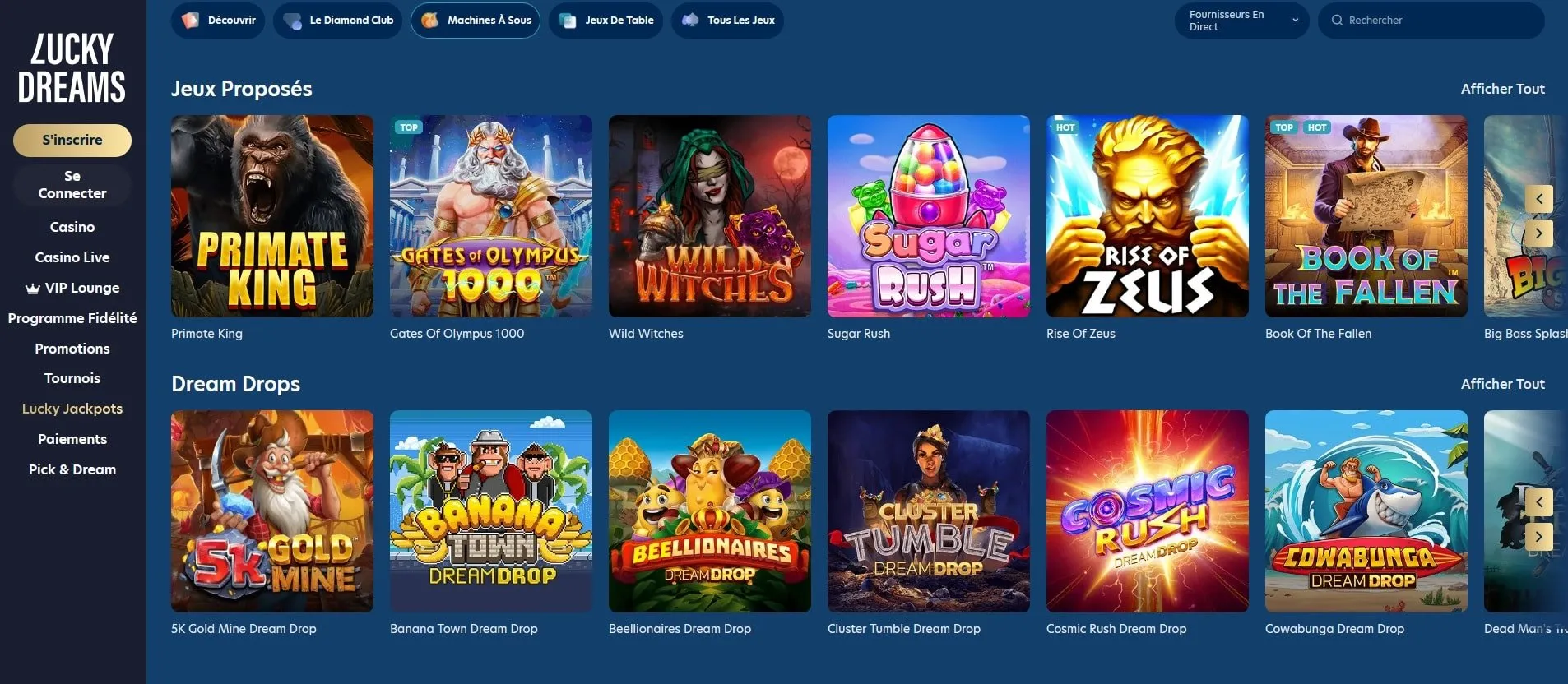 Lucky Dreams Casino Jeux