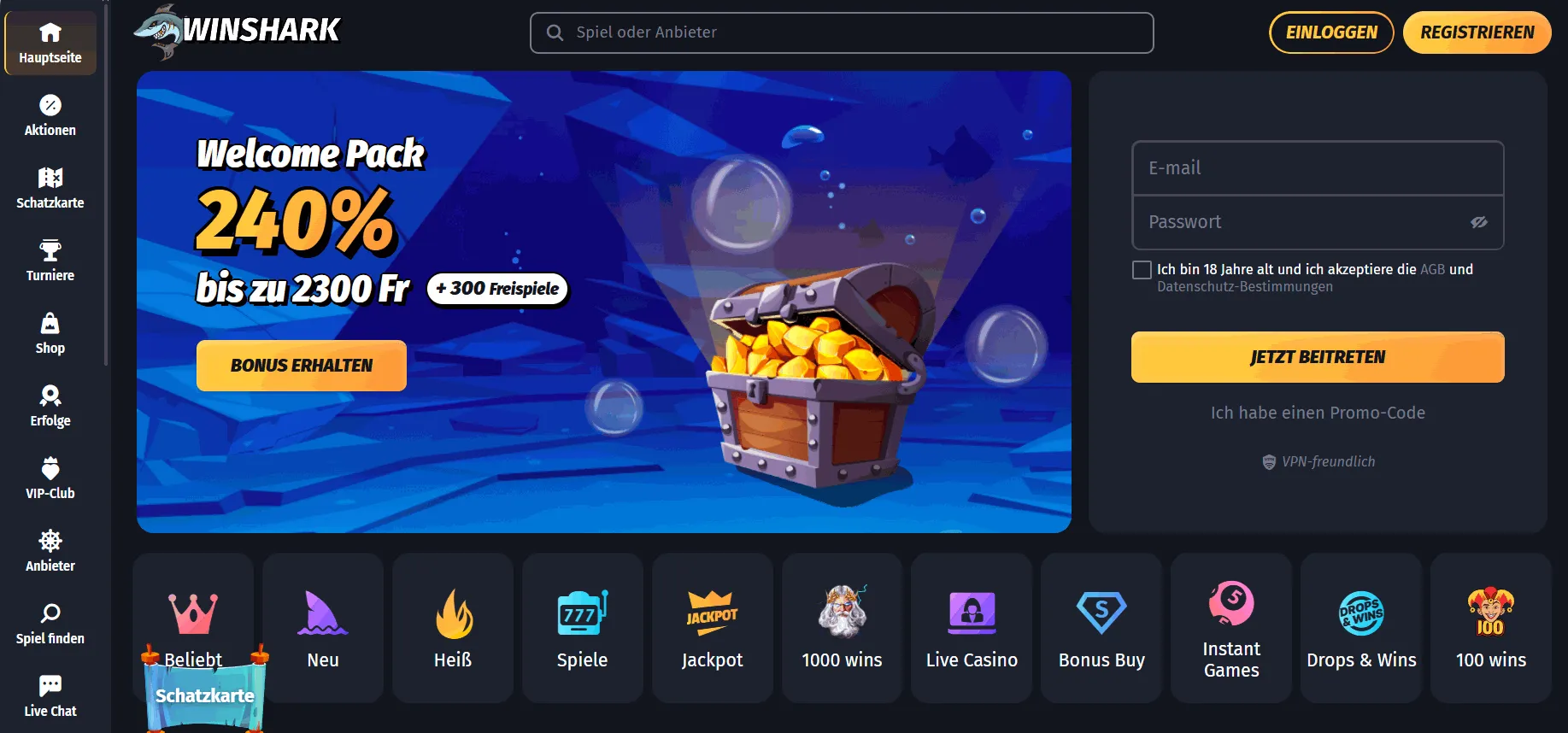Winshark Casino Online Winshark Online Casino
